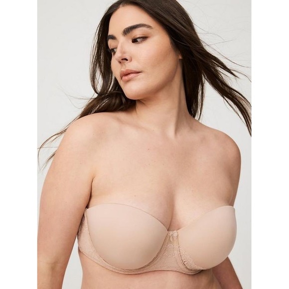 Torrid Curve Nude Bombshell Everyday Strapless Push-Up Bra Plus Size 44DD - Picture 2 of 11